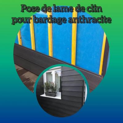 Pose d'un bardage anthracite