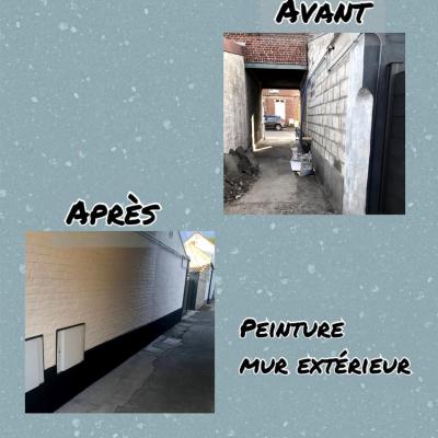 Réfection de peinture sur mur extérieur