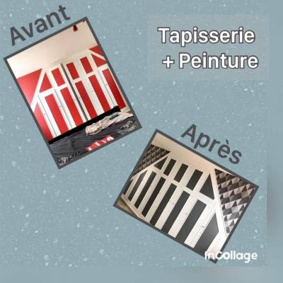 Tapisserie et peinture chambre